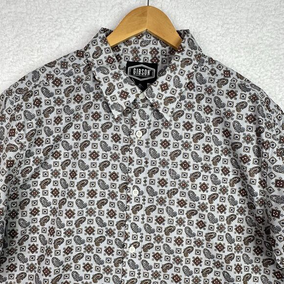 Gibson Trading Co Men’s XL Paisley Geo Print Retro Boho Button Up Shirt NWOT - Picture 2 of 11